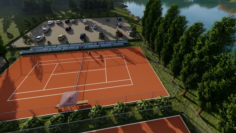 Construction d'un court de tennis à Aix-en-Provence